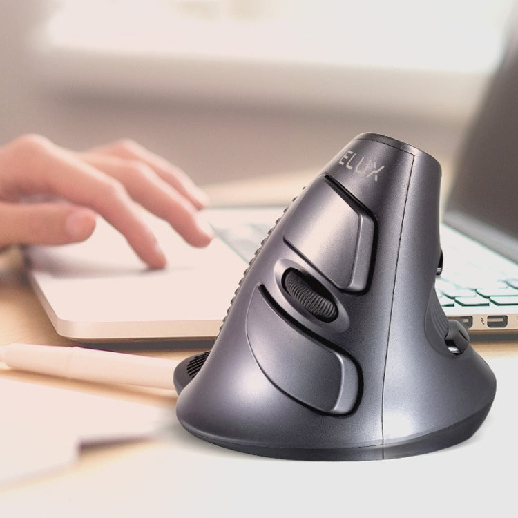 DELUX M618 6-Keys Vertical Snail Ergonomic Wireless Mouse(Black) -  by DELUX | Online Shopping UK | buy2fix