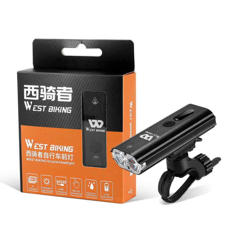 WEST BIKING Bicycle Light Sensor Headlight Mountain Bike Night Riding Strong Light(Black) - Headlights by WEST BIKING | Online Shopping UK | buy2fix