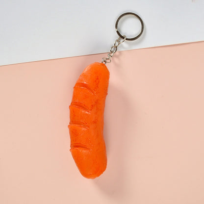 3 PCS Keychain Hot Dog PVC Simulation Vegetable Model Pendant Creative Play House Small Toys - Model Toys by buy2fix | Online Shopping UK | buy2fix