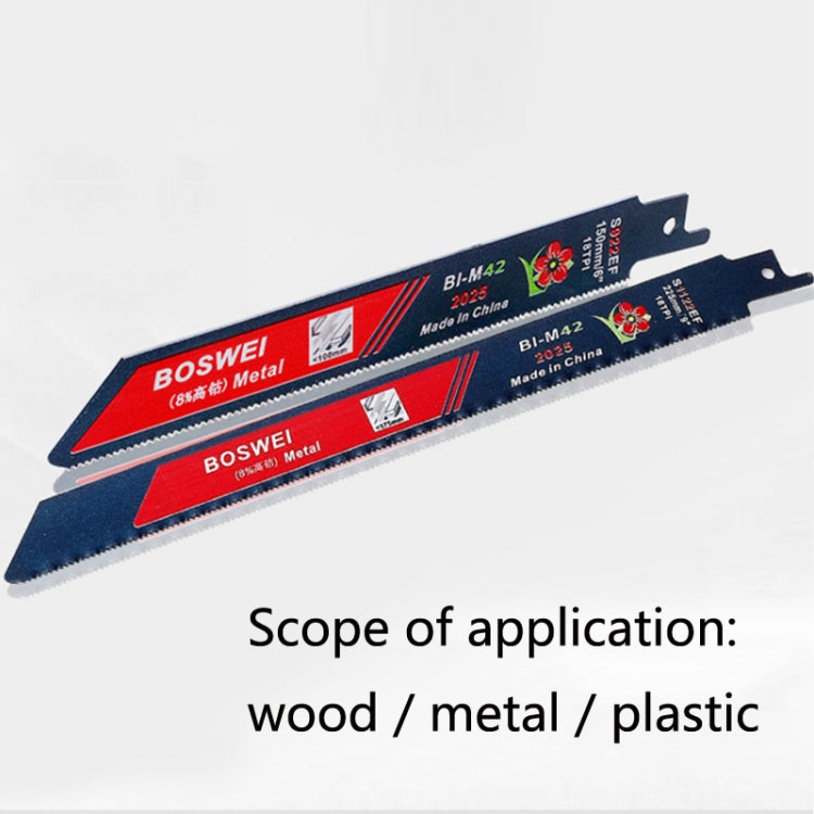 S1122BF BOSWEI Hardcore Reciprocating Saw Strip Fine Teeth Saber Saw Blade Metal Plastic Wood Bimetal Curve Saw Blade - Electric Saws & Accessories by BOSWEI | Online Shopping UK | buy2fix