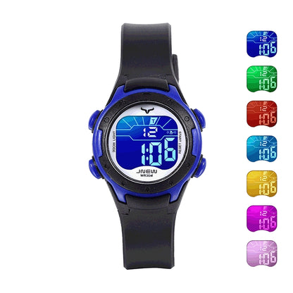 JNEW 9688-5 Children Multi-Function Colorful Backlight Waterproof Sports Electronic Watch(Black) - Cartoon Watches by JNEW | Online Shopping UK | buy2fix