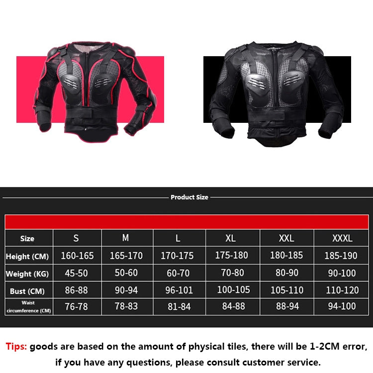 GHOST RACING F060 Motorcycle Armor Suit Riding Protective Gear Chest Protector Elbow Pad Fall Protection Suit, Size: M(Red) - Protective Gear by GHOST RACING | Online Shopping UK | buy2fix