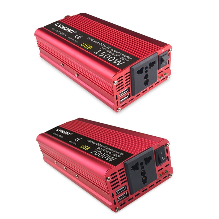 LVYUAN Car Inverter Dual USB Power Converter, Specification: 12V to 110V 1500W US Plug - In Car by LVYUAN | Online Shopping UK | buy2fix