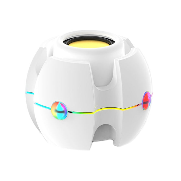 RGB Light Effect Gyro Shape Wireless Bluetooth Audio(White) - Mini Speaker by buy2fix | Online Shopping UK | buy2fix