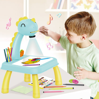 Children Multifunctional Projection Painting Toy Writing Board, wthout Watercolor Pen, Style: Dinosaur Blue - Drawing Toys by buy2fix | Online Shopping UK | buy2fix