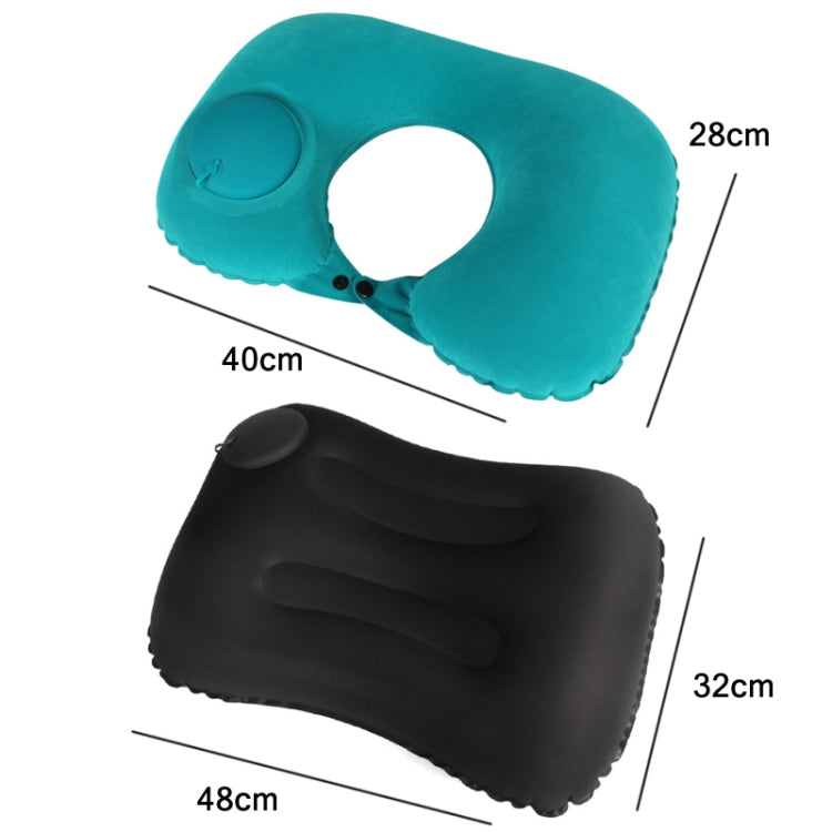 Travel Inflatable Press U-Shaped Neck Guard Pillow, Colour: Flocked U009-04（Medium Blue） - Home & Garden by buy2fix | Online Shopping UK | buy2fix