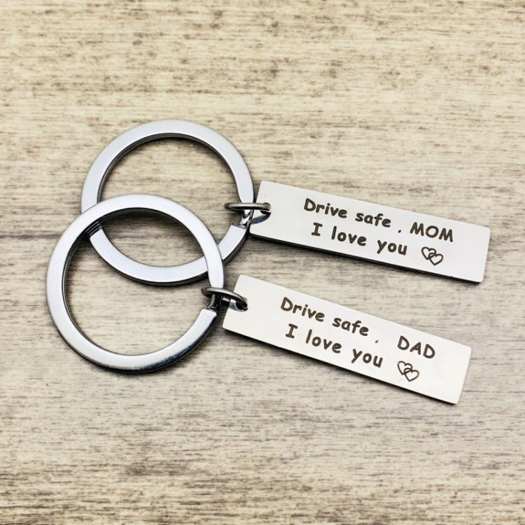 10 PCS C1010 Drive Safe Stainless Steel Tag Keychain 10x40mm(Uncle) - In Car by buy2fix | Online Shopping UK | buy2fix