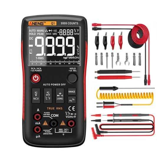 ANENG AN-Q1 Automatic High-Precision Intelligent Digital Multimeter, Specification: Standard with Cable(Red) - Consumer Electronics by ANENG | Online Shopping UK | buy2fix