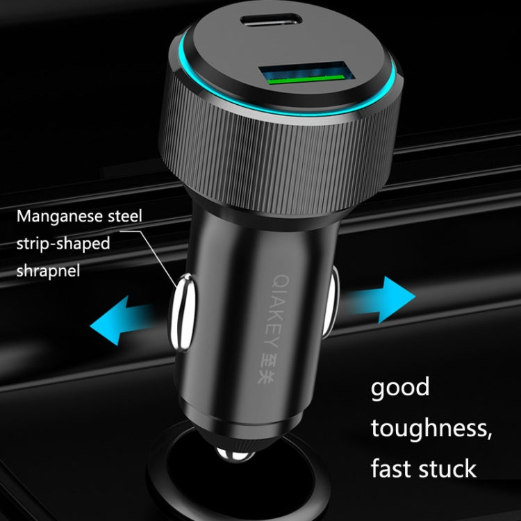 QIAKEY TM330 Dual Port Fast Charge Car Charger - In Car by QIAKEY | Online Shopping UK | buy2fix