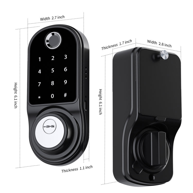 F31 App Graffiti Password Fingerprint Smart Lock - Security by buy2fix | Online Shopping UK | buy2fix