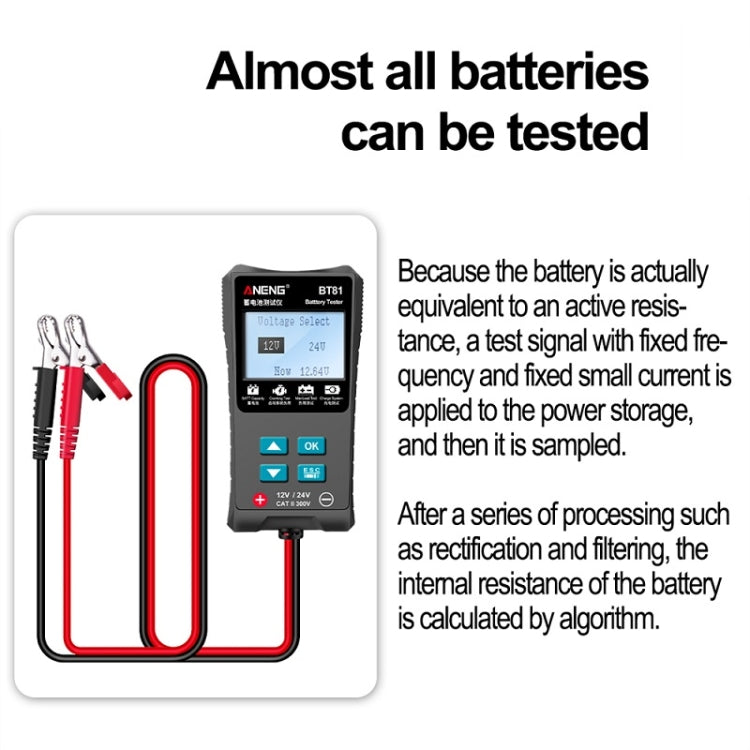 ANENG BT81 12V/24V Battery Internal Resistance Capacity Detector - Consumer Electronics by ANENG | Online Shopping UK | buy2fix