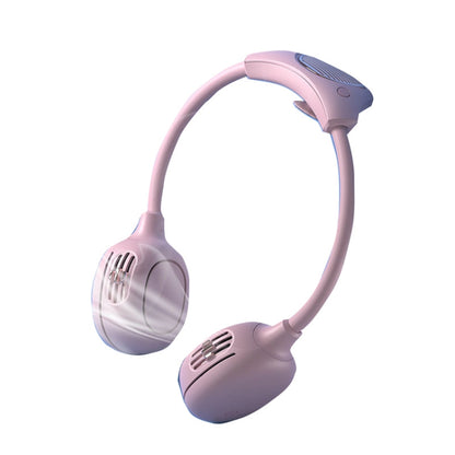 D77 Outdoor Sports Silent Hanging Neck Fan(Pink) - Consumer Electronics by buy2fix | Online Shopping UK | buy2fix