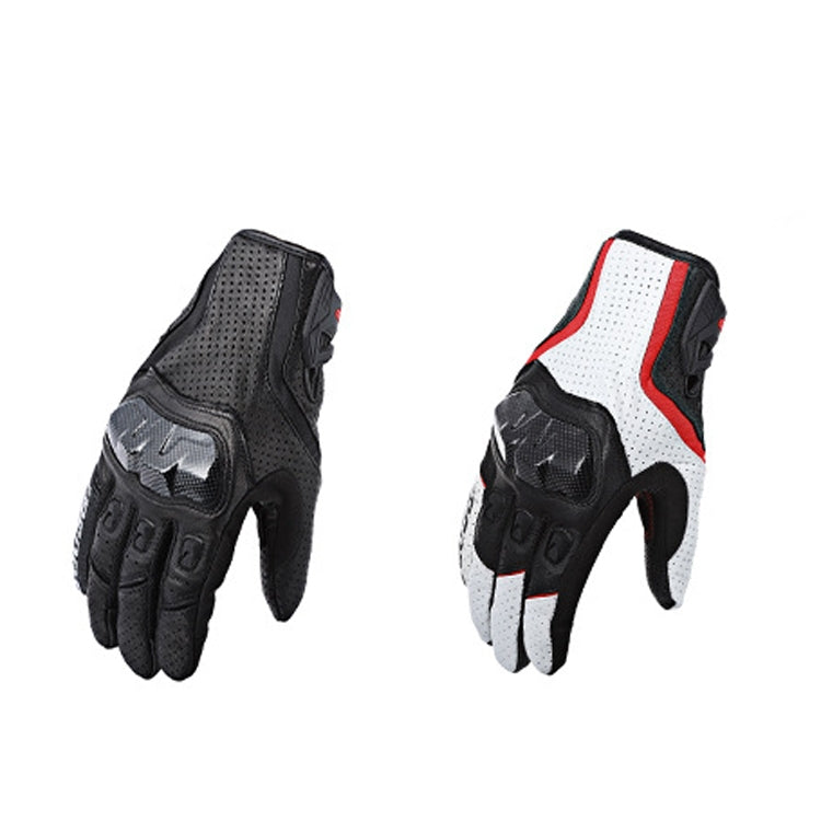 BSDDP RHA0119 Motorcycle Breathable Sheepskin Glove, Size: L(White) - Locomotive Gloves by BSDDP | Online Shopping UK | buy2fix