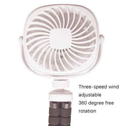 Octopus Stroller Deformation Fan Desktop Portable Handheld USB Small Fan, Colour: 2200mAh Black - Consumer Electronics by buy2fix | Online Shopping UK | buy2fix