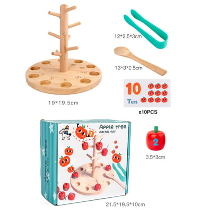 Wooden Toys For Children Early Education Mathematics Cognitive(Apple Picking) - Math Toys by buy2fix | Online Shopping UK | buy2fix