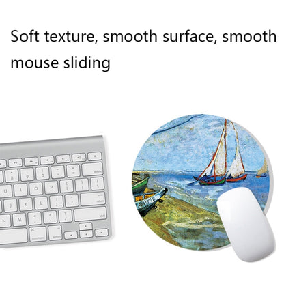 300x800x5mm Locked Am002 Large Oil Painting Desk Rubber Mouse Pad(Seaside Boat) - Mouse Pads by buy2fix | Online Shopping UK | buy2fix