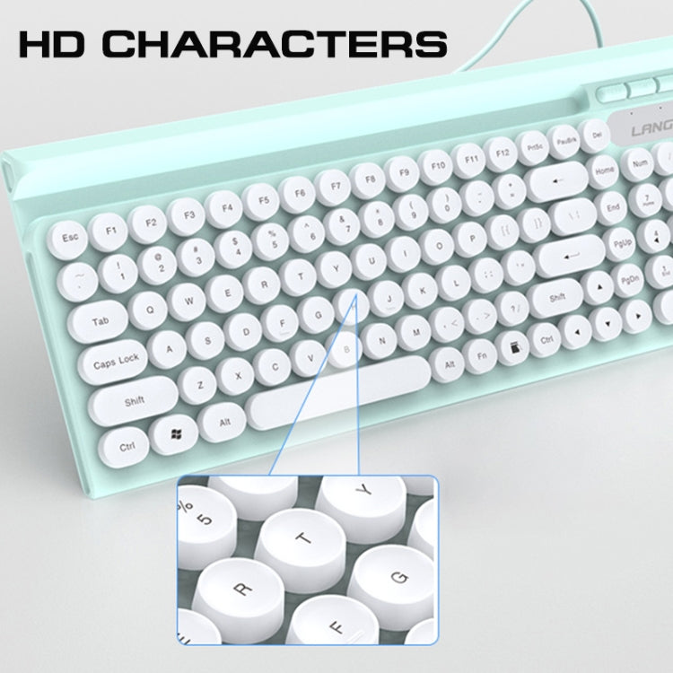 LANGTU L3 102 Keys Anti-Spill Silent Office Wired Mechanical Keyboard, Cable Length: 1.5m(White Green) - Wired Keyboard by LANGTU | Online Shopping UK | buy2fix