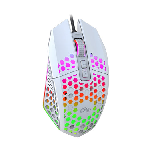 FMOUSE  X801 8 Keys 1600DPI Hollow Luminous Gaming  Office Mouse,Style: White Wired - Wireless Mice by FMOUSE | Online Shopping UK | buy2fix