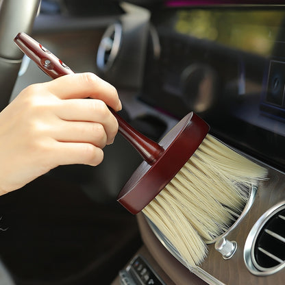 3 PCS Wood Lengthening Handle Dust Brush Car Vent Internal Decoration Soft Brush - In Car by buy2fix | Online Shopping UK | buy2fix