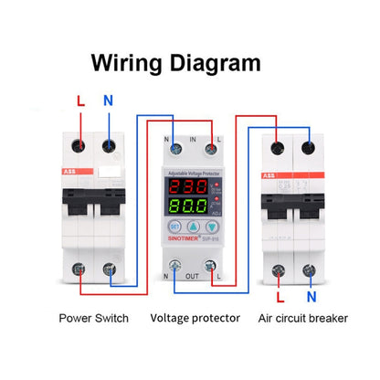 SINOTIMER SVP-916 Adjustable Self-resetting Over-voltage Under-voltage Protector, Current: 40A - Consumer Electronics by SINOTIMER | Online Shopping UK | buy2fix