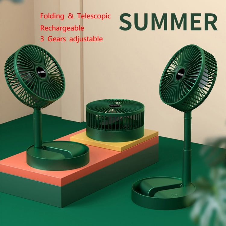 Portable Folding Fan  Retractable Floor Standing Fan,Style: USB Plug In (Green) - Consumer Electronics by buy2fix | Online Shopping UK | buy2fix
