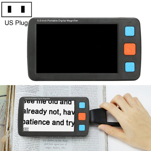 5.0 inch Portable HD Electronic Vision Aid Low Vision Magnifying Glass Reader, US Plug(Black) - Consumer Electronics by buy2fix | Online Shopping UK | buy2fix