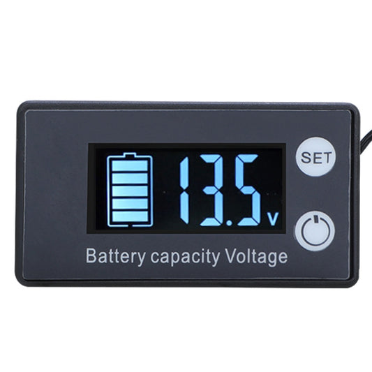 Digital Display DC Voltmeter Lead-Acid Lithium Battery Charge Meter, Color: White+Temperature - Consumer Electronics by buy2fix | Online Shopping UK | buy2fix