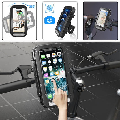 Bicycle Waterproof Bag Motorcycle Transparent Flip Phone Holder(Black) - Outdoor & Sports by buy2fix | Online Shopping UK | buy2fix