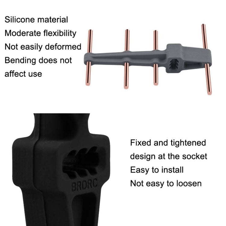 BRDRC Remote Control Eight Wood Antenna Signal Enhancer Suitable For DJI FPV Combo(Gray Red Copper) - Other Accessories by BRDRC | Online Shopping UK | buy2fix