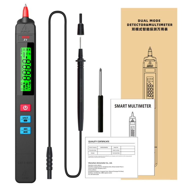 BSIDE Z1 Smart Pen Multimeter Electric Pen Voltage Detector Without Battery (Black) - Consumer Electronics by BSIDE | Online Shopping UK | buy2fix