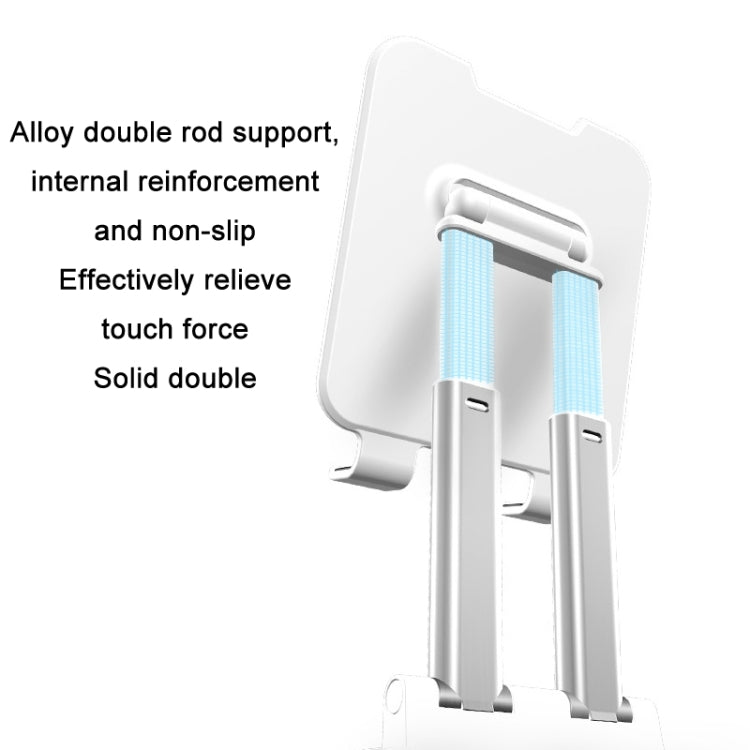 Tablet Mobile Phone Desktop Double Pole Lifting Folding Bracket, Color: White (Small) - Desktop Holder by buy2fix | Online Shopping UK | buy2fix