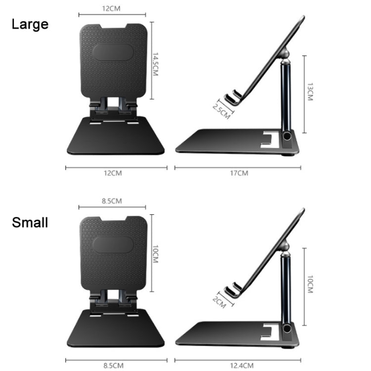 Tablet Mobile Phone Desktop Double Pole Lifting Folding Bracket, Color: Black (Small) - Desktop Holder by buy2fix | Online Shopping UK | buy2fix