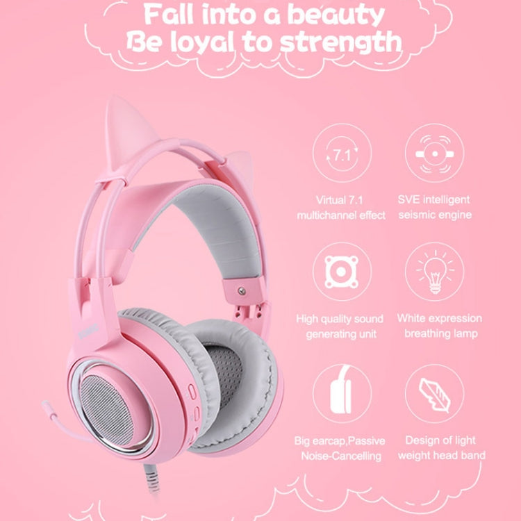 SOMIC G951PINK Head-mounted 7.1 Channel Anchor E-Sports Game Headset Wheat(Pink) - Multimedia Headset by buy2fix | Online Shopping UK | buy2fix