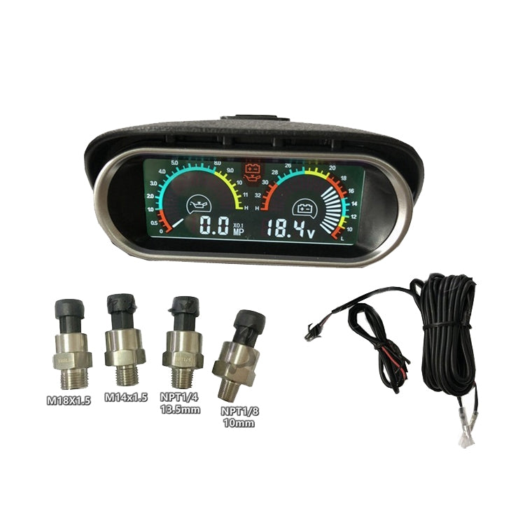 Agricultural Vehicle Car Modification Instrument, Style: Oil Meter (NPT1/4) With Voltage - In Car by buy2fix | Online Shopping UK | buy2fix