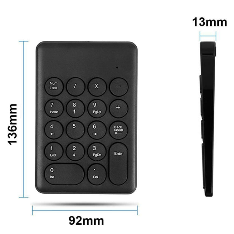 269 18 Keys Wireless Mini Numeric Keypad Accounting Bank Engineering Keypad(Black) - Wireless Keyboard by buy2fix | Online Shopping UK | buy2fix