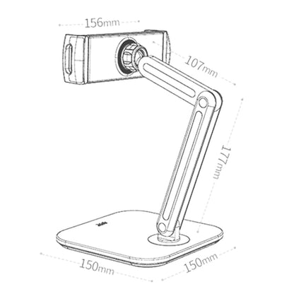 SSKY X38 Desktop Phone Tablet Stand Folding Online Classes Support, Style: Long Arm Version (White) - Desktop Holder by SSKY | Online Shopping UK | buy2fix