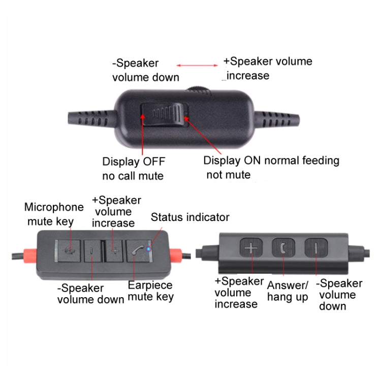 VT200 Single Ear Telephone Headset Operator Headset With Mic,Spec: 3.5mm Double Plug PC Head - Consumer Electronics by buy2fix | Online Shopping UK | buy2fix