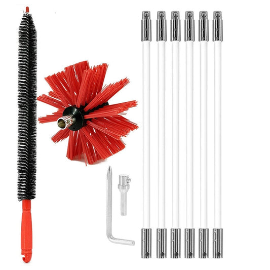 Extendable Bendable Electric Drill Chimney Brush Hood Interior Duct Brush, Size: 410mm x 6 Rods - Pipes & Fittings by buy2fix | Online Shopping UK | buy2fix