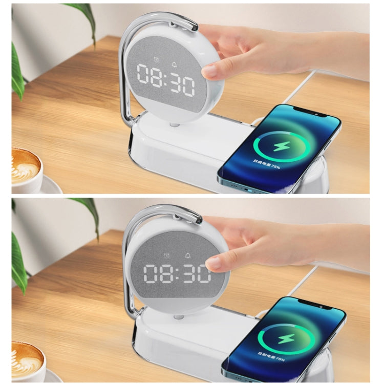 K01T 15W  3 In 1 Mobile Phone Wireless Charging with Alarm Clock and Night Light(White) - Apple Accessories by buy2fix | Online Shopping UK | buy2fix