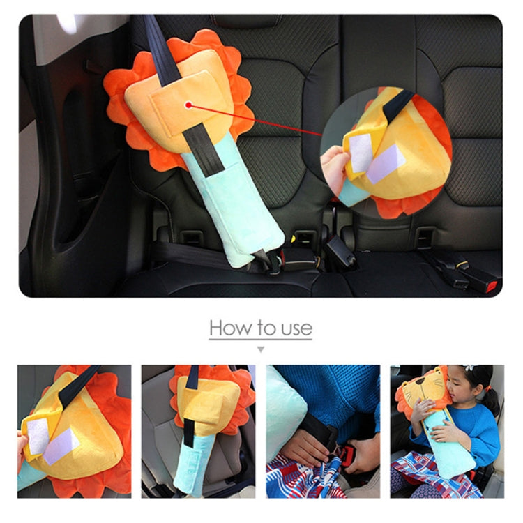 50cm Children Car Belt Cartoon Shoulder Protector Pillow(Salmon Monkey) - In Car by buy2fix | Online Shopping UK | buy2fix