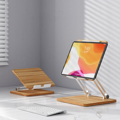 AP-2DP Desktop Liftable Wooden Tablet Laptop Support Stand(Darkwood) - Computer & Networking by buy2fix | Online Shopping UK | buy2fix
