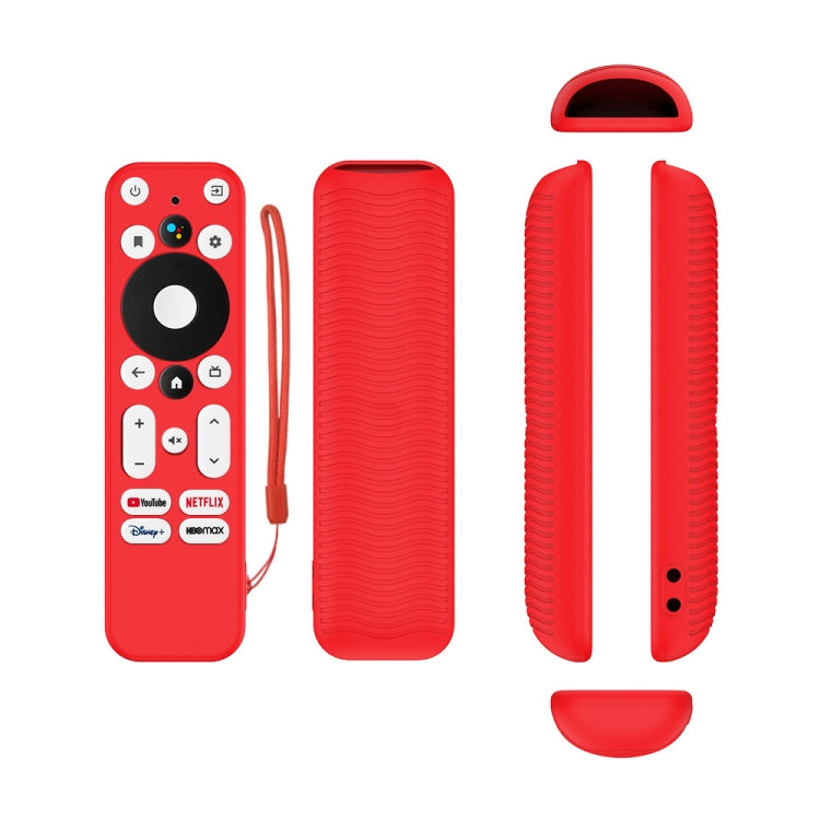 For ONN Android TV 4K UHD Streaming Device Y55 Anti-Fall Silicone Remote Control Cover(Red) - Remote Control Covers by buy2fix | Online Shopping UK | buy2fix