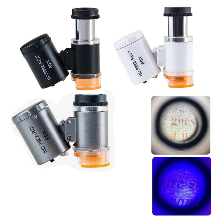 9882(RD) 60X Mini HD Banknote Detection Optical Microscope with LED Light, Color: Silver - Consumer Electronics by buy2fix | Online Shopping UK | buy2fix