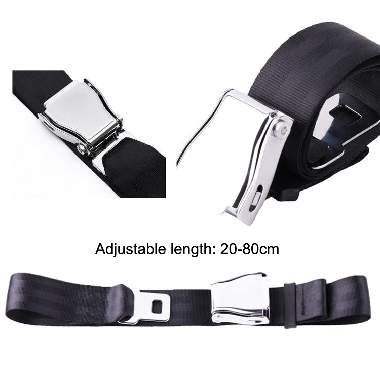 Two Point Aircraft Buckle Adjustable Seat Belt Extended Band(Black) - In Car by buy2fix | Online Shopping UK | buy2fix