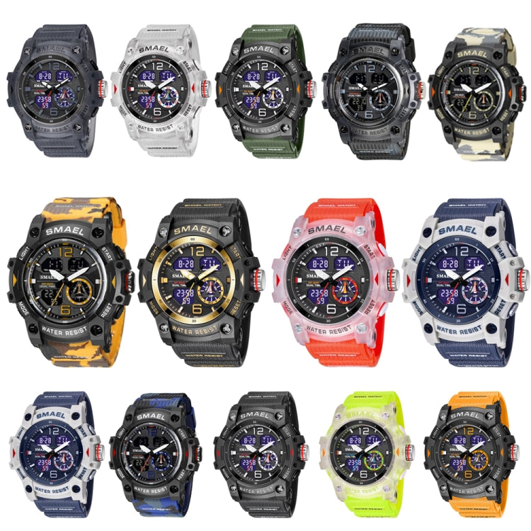 SMAEL 8007 Outdoor Sports Waterproof Dual Display Electronic Quartz Watch(Grey) - Sport Watches by SMAEL | Online Shopping UK | buy2fix