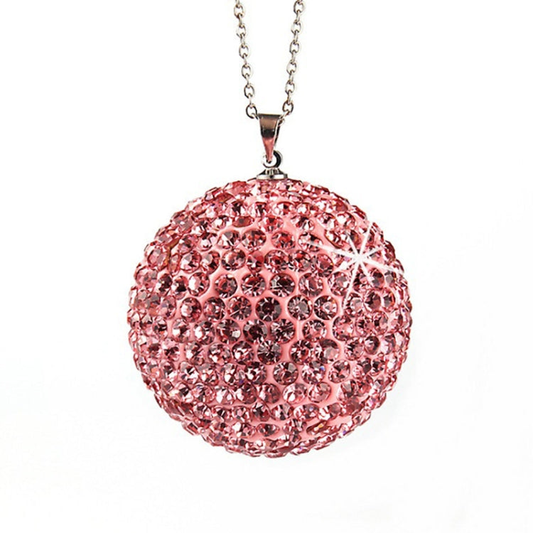 Car Diamond Crystal Ball Rearview Mirror Decoration Pendant(Pink) - In Car by buy2fix | Online Shopping UK | buy2fix