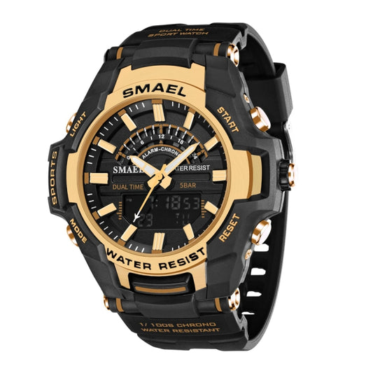 SMAEL 8028 Sports Waterproof Men Watch Outdoor Mountaineering Wear-resistant Wrist Watch(Black Rose Gold) - LED Digital Watches by SMAEL | Online Shopping UK | buy2fix