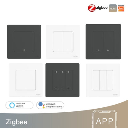 Tuya ZigBee Smart Single-fire Zero-fire Sharing Timing Voice Wall Switch EU Plug, Style: 2 Ways (White Scene Casual Post) - Consumer Electronics by buy2fix | Online Shopping UK | buy2fix