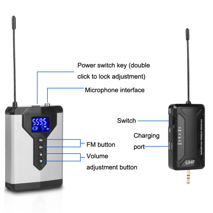 Q6 1 Drag 2 Wireless Lavalier With Stand USB Computer Recording Microphone Live Phone SLR Lavalier Microphone - Consumer Electronics by buy2fix | Online Shopping UK | buy2fix