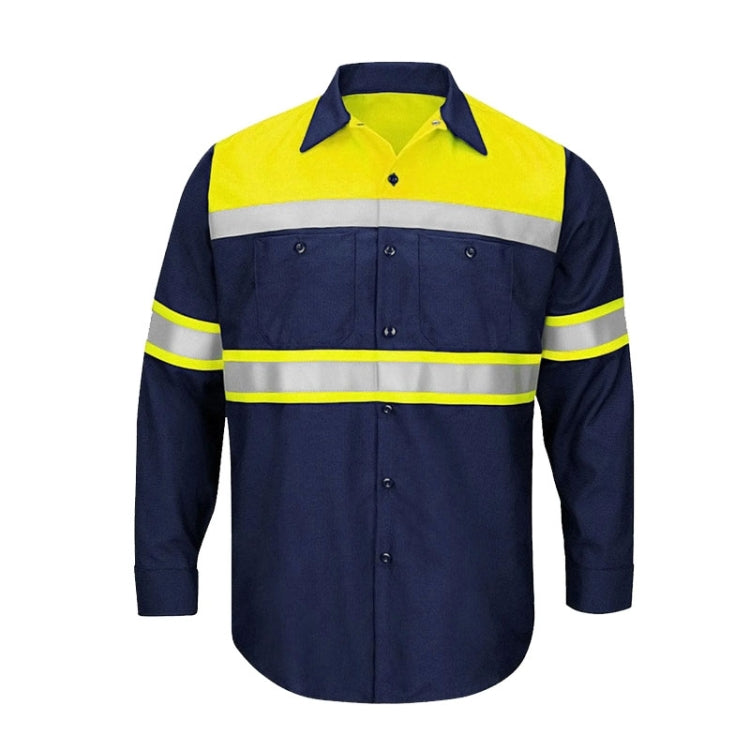 Pure Cotton Long-sleeved Reflective Clothes Overalls Work Clothes, Size: M(Yellow +Blue Top) - Workplace Safety Supplies by buy2fix | Online Shopping UK | buy2fix